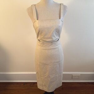 7 for all mankind Elegant Beige faux leather midi Dress